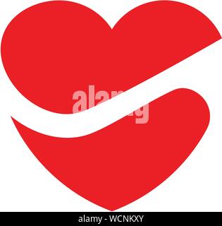 creative simple heart icon vector logo concept Stock Vector