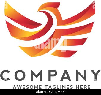 creative luxury phoenix bird logo concept vector, best phoenix bird logo design, phoenix vector logo Stock Vector