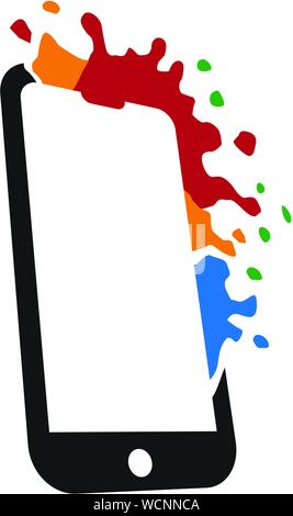 creative colorful smartphone logo design concept Stock Vector