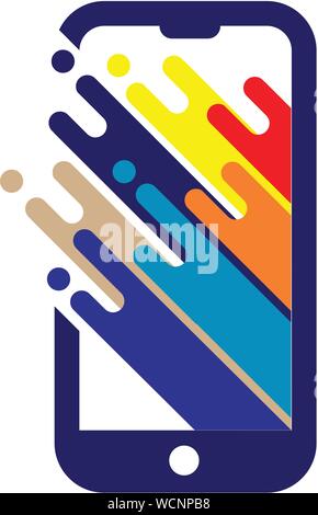 creative colorful smartphone logo design concept Stock Vector