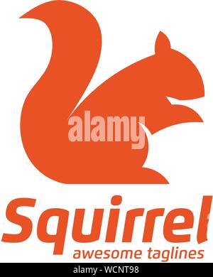 Squirrel Logo Template Design Vector Illustration sign orange color Stock Vector