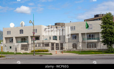 OTTAWA, ONTARIO, CANADA - AUGUST 23, 2019: The Embassy of the Kingdom of Saudi Arabia stands on Sussex Drive in Ottawa. Stock Photo