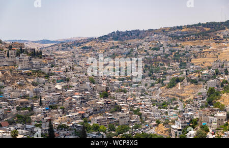 A picture of the Southern Neighborhoods of Jerusalem. Stock Photo