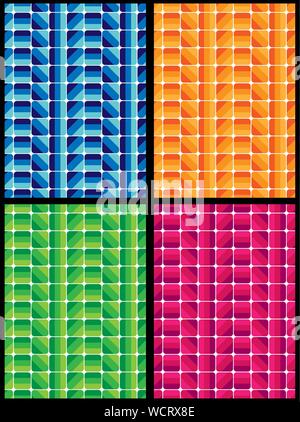 Set of seamless color patterns. Modern casual colors. Ideal for textiles, packaging, paper printing, simple backgrounds and textures. Stock Vector