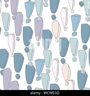 Seamless pattern with hand drawn exclamation marks. Cartoon exclamation marks in grunge texture style. Vector illustration. Stock Vector