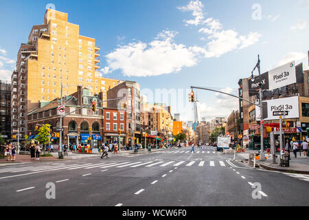 NEW YORK CITY - AUGUST 24, 2019:  Street scene for Greenwich Village, West Village in Manhattan Stock Photo