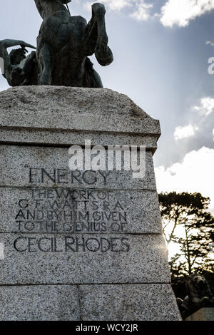 The bronze sculpture Physical Energy by George Frederic Watts was cast in 1902 and graces the Cecil Rhodes Memorial in Cape Town, South Africa Stock Photo