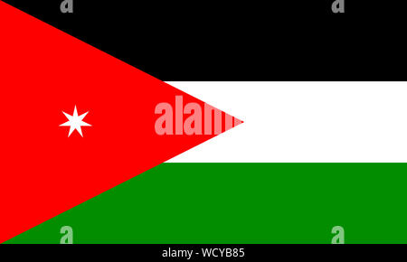 flat jordanian flag in wind Stock Photo