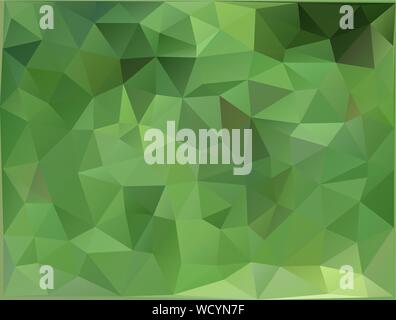 Abstract low poly background of triangles in green colors Stock Vector