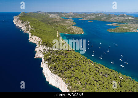 Cliffs in National park Telascica, Adriatic sea, Croatia Stock Photo