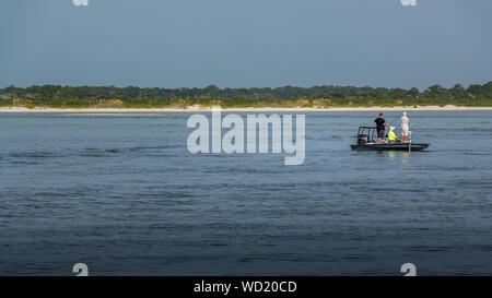Fisherman on the Indian River in New Smyrna Floirda Stock Photo