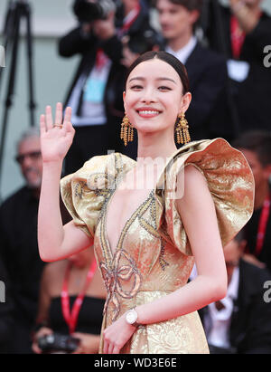 Venice, Italy. 28th Aug, 2019. Ni Ni poses on the red carpet of the opening ceremony of the 76th Venice International Film Festival in Venice, Italy, Aug. 28, 2019. The 76th Venice International Film Festival kicked off here on Wednesday. Credit: Cheng Tingting/Xinhua/Alamy Live News Stock Photo