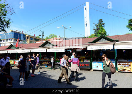 Food vendors in the Ortakoy area of Istanbul. Stock Photo
