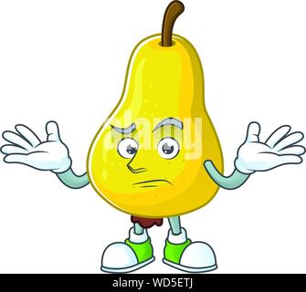 Grinning fruit pear character with mascot cartoon cute Stock Vector