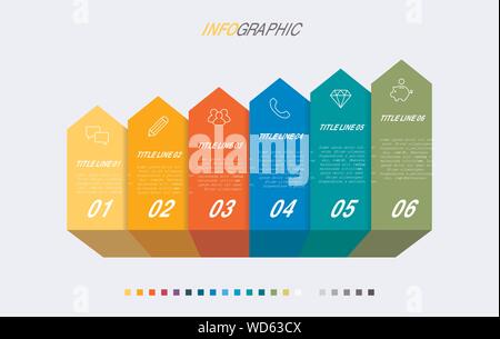 Vector infographics timeline design template with graph elements. Content, schedule, timeline, diagram, workflow, business, infographic, flowchart. Stock Vector