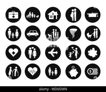 bundle of insurance company icons Stock Vector Image & Art - Alamy