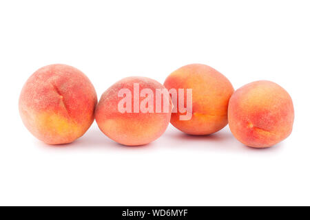 Velvet peaches on a white background isolated close up Stock Photo