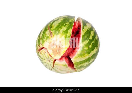 Broken watermelon on white background isolated close up Stock Photo