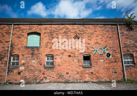 Old traditional red brick barn in Cheshire, England Uk. Stock Photo