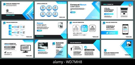 Presentation and slide layout background. Design blue gradient arrow template. Use for business annual report, flyer, marketing, leaflet, advertising, Stock Vector