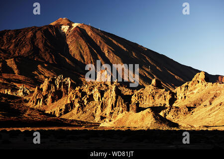 Scenic View Of Rocky Mountains At El Teide National Park Against Clear Sky