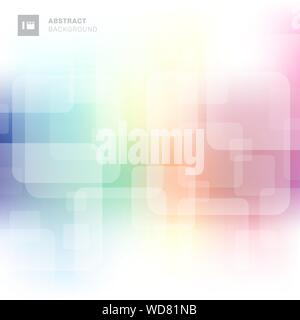 Abstract square transparent overlapping with colorful blurred background. Vector illustration Stock Vector