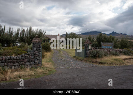 Chilcabamba Lodge in the Cotopaxi National Park at 3500 meter in the Andes of Ecuador. Stock Photo