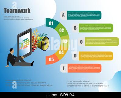 Business team togetherness. Business teamwork success concept. Finance concept illustration. Office concept business people vector illustration flat Stock Vector