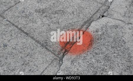 Closeup shot of a red spot on the stone Stock Photo