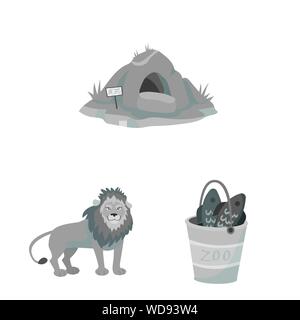 Isolated object of zoo and park logo. Set of zoo and animal vector icon for stock. Stock Vector