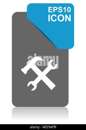 Tool black and blue vector pointer icon on white background in eps 10 Stock Vector