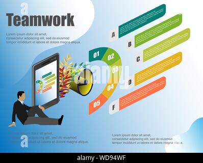 Business team togetherness. Business teamwork success concept. Finance concept illustration. Office concept business people vector illustration flat Stock Vector
