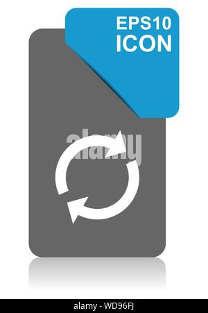 Reload black and blue vector pointer icon on white background in eps 10 Stock Vector
