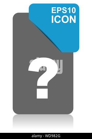 Question mark black and blue vector pointer icon on white background in eps 10 Stock Vector