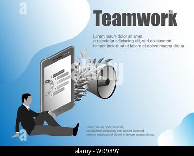 Business team togetherness. Business teamwork success concept. Finance concept illustration. Office concept business people vector illustration flat Stock Vector