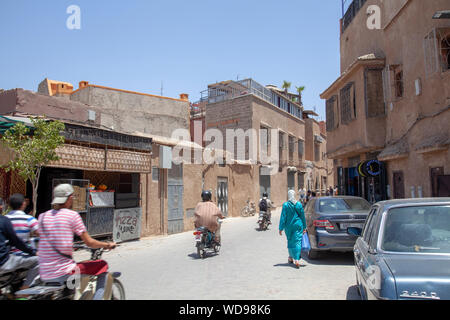 Lanes and Restaurant in Medina of Marrakech, morocco Stock Photo