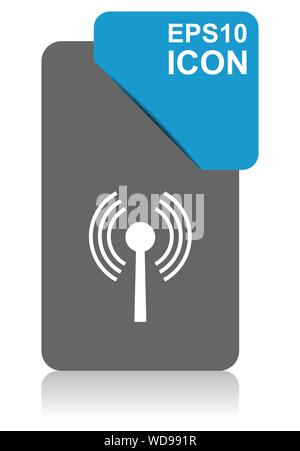 Wifi black and blue vector pointer icon on white background in eps 10 Stock Vector