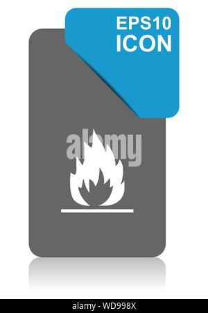 Flame black and blue vector pointer icon on white background in eps 10 Stock Vector