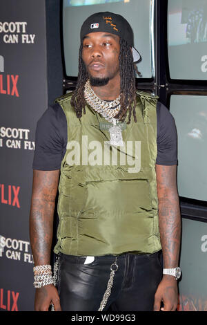 Santa Monica, USA. 27th Aug, 2019. Offset at the premiere of the Netflix documentary 'Travis Scott: Look Mom I Can Fly' at Barker Hangar. Santa Monica, 27.08.2019 | usage worldwide Credit: dpa/Alamy Live News Stock Photo