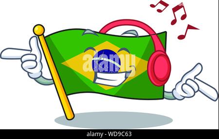 Singing brazil flag hoisted on character pole Stock Vector Image & Art ...