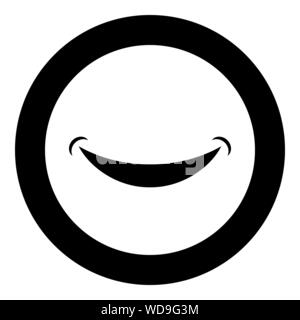 Smile Smlie doodle icon in circle round outline black color vector ...
