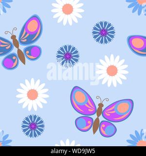 Cartoon butterflies vector seamless pattern. Cute animal character isolated  on pink background. Print for kids design. Suitable for fabric, textile,  wrapping paper, wallpaper. 7553229 Vector Art at Vecteezy