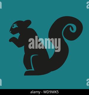 Simple elegant icon or logo illustration of a squirrel, isolated vector. Stock Vector