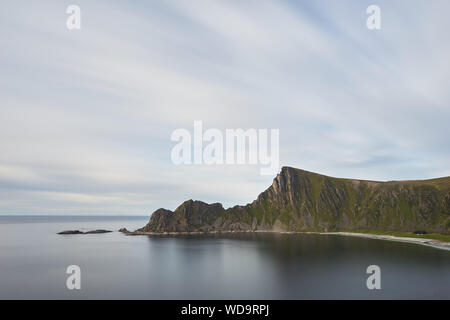 An impressive picture of a Norwegian fjord near Bleik. Stock Photo