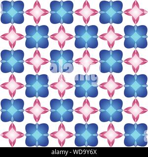 Seamless pattern with different gems on white background. Colorful illustration in pastel colors. Vector illustration EPS10 Stock Vector