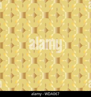 Seamless pattern with ordered arrangement of abstract geometric shapes. The illustration is made in gold shades in modern style. Vector EPS10 Stock Vector