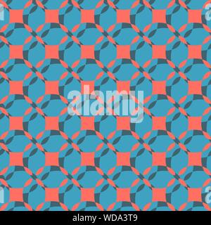 Seamless pattern with abstract shapes depicting a grid casting a shadow. The illustration is made in fashionable colors of 2019. Vector EPS10 Stock Vector