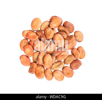 Dried broad beans isolated on white background. Fava beans. Top view. Stock Photo