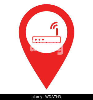 Router and location pin Stock Photo