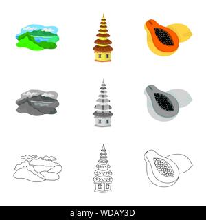 Vector design of and travel logo. Set of and traditional stock vector illustration. Stock Vector